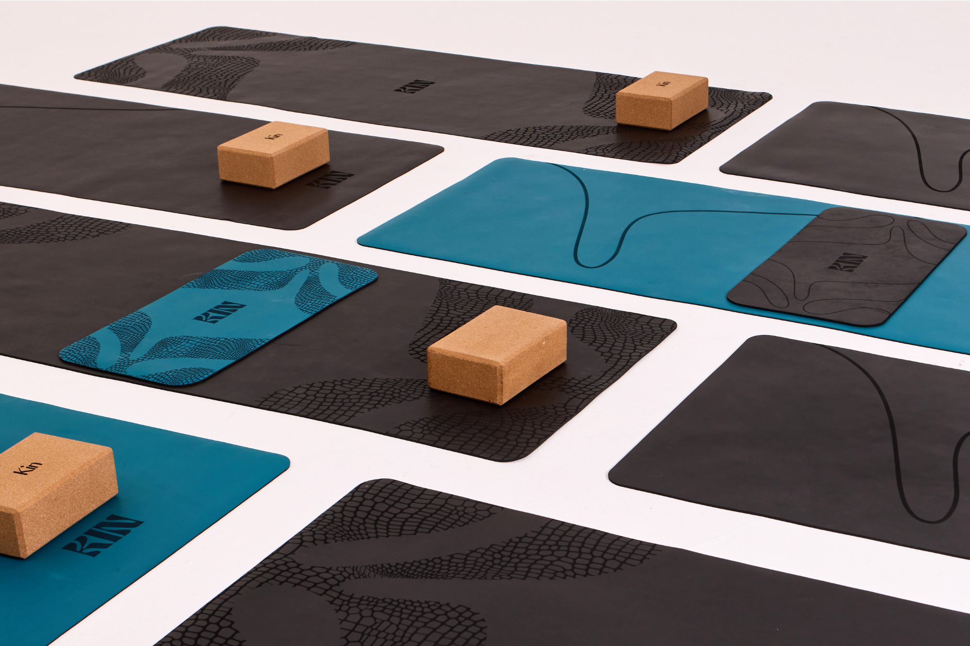 The Kin MINI Yoga Mat - Teal Croc