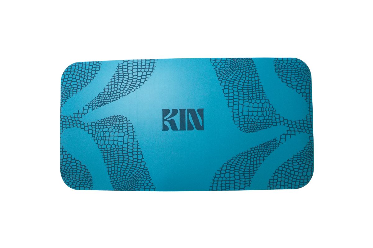 The Kin MINI Yoga Mat - Teal Croc | Kin Yoga Mats