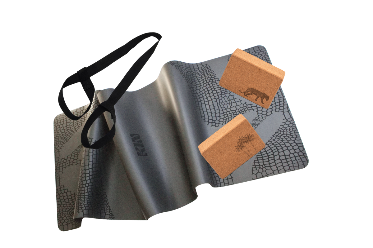 Black Croc HYBRID PRO Mat+ Blocks Bundle | Kin Yoga Mats